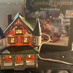 ⛄️Copperfield Keepsake Porcelain Lighted House Colonial Christmas Winterland❄️